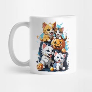 Kawaii Kittens And Dogs Playing Mug